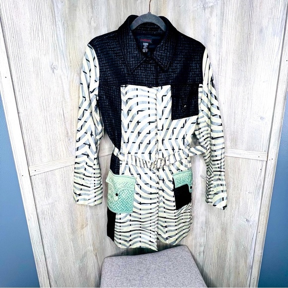 Custo Barcelona Multi Patch Print Trench Coat - Picture 1 of 8